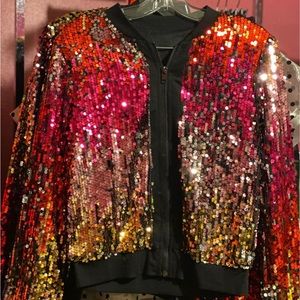 Multi Color Sequin Woman Jacket